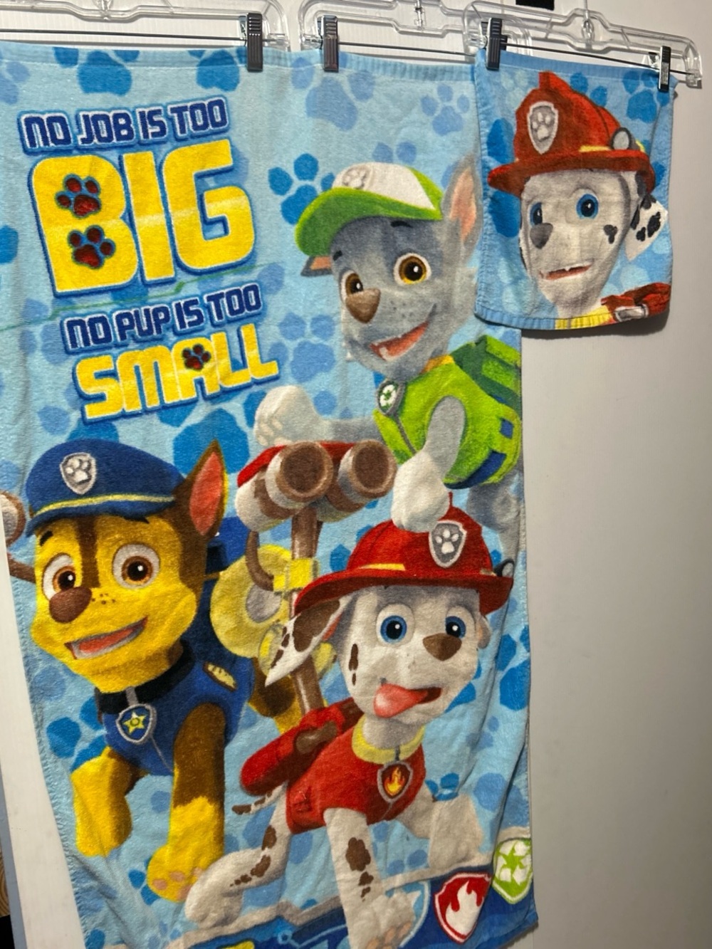 Paw Patrol Blue Yellow Red Character Beach Towel Set